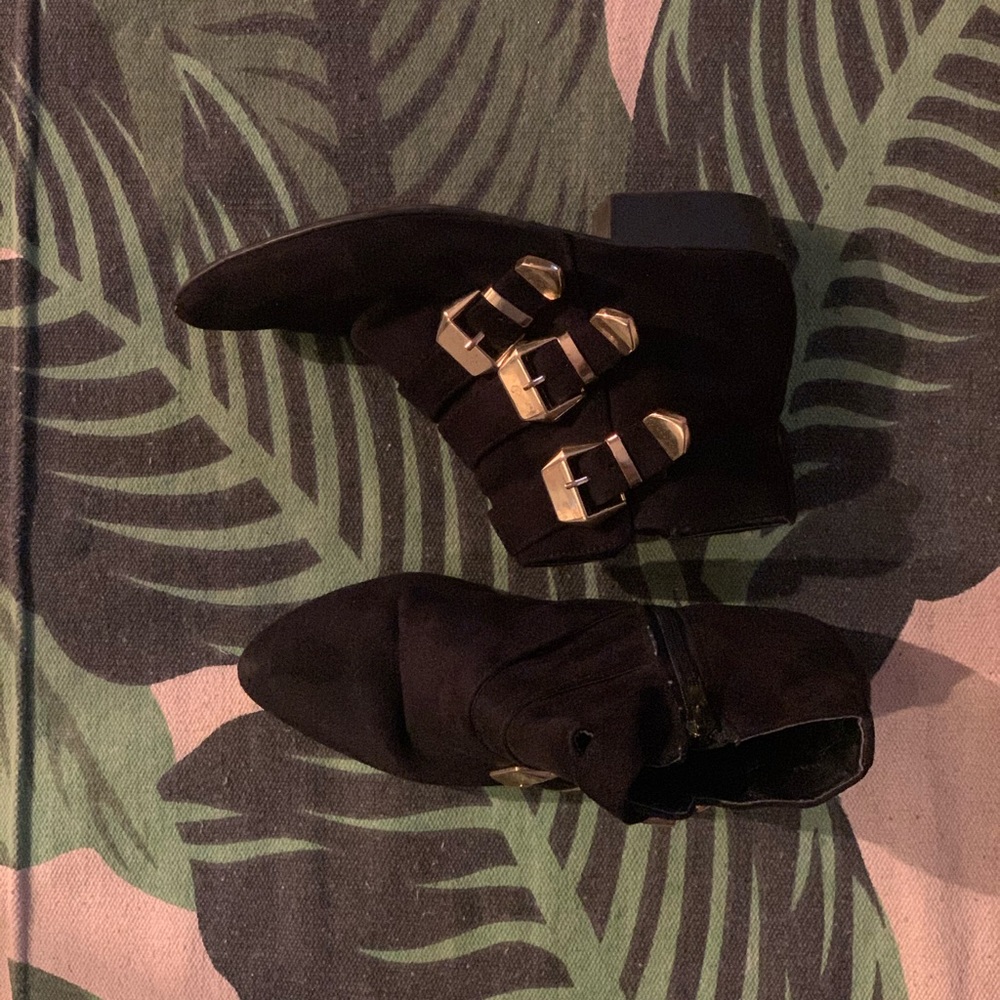 City Classified black booties.
